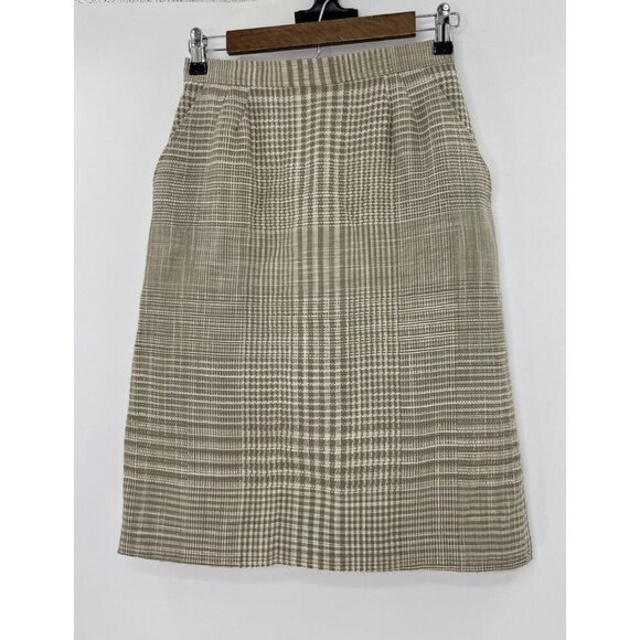Vintage Evan Picone Plaid Textured‎ A-Line Skirt Union Label Made In USA Sz 8 - Picture 2 of 13
